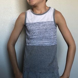 BOYS GRAY AND WHITE TANKTOP/MUSCLE SHIRT
